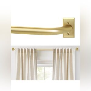 Gold Wrap Around Curtain Rod 28-48”Room Darkening